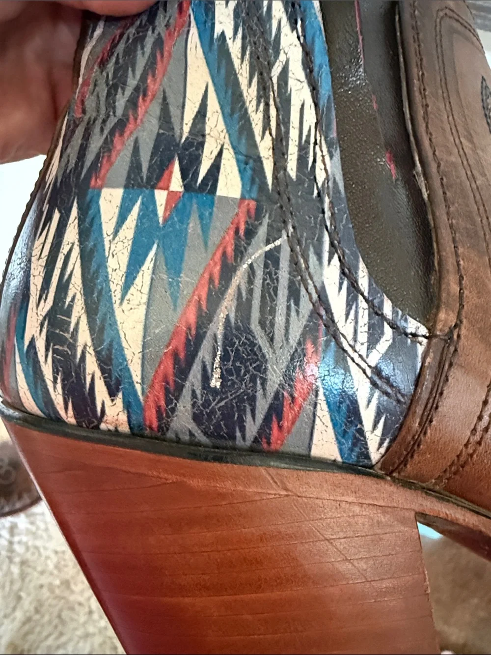 Ariat Women's Brown Western Ankle Boots with Aztec Accent